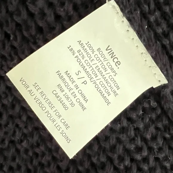 Vince navy blue shawl collar cotton cardigan - Picture 8 of 8